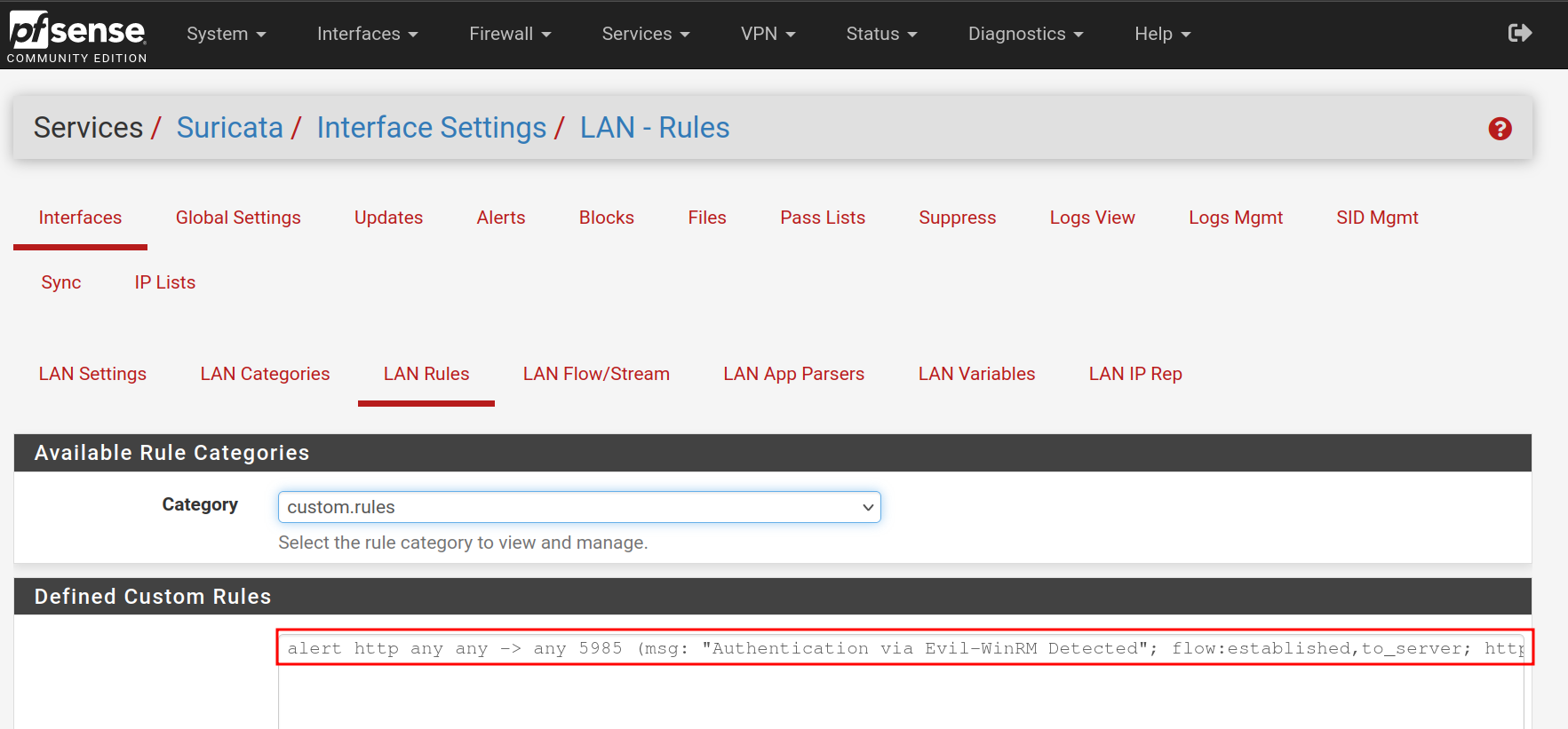 PfSense-suricata-rules