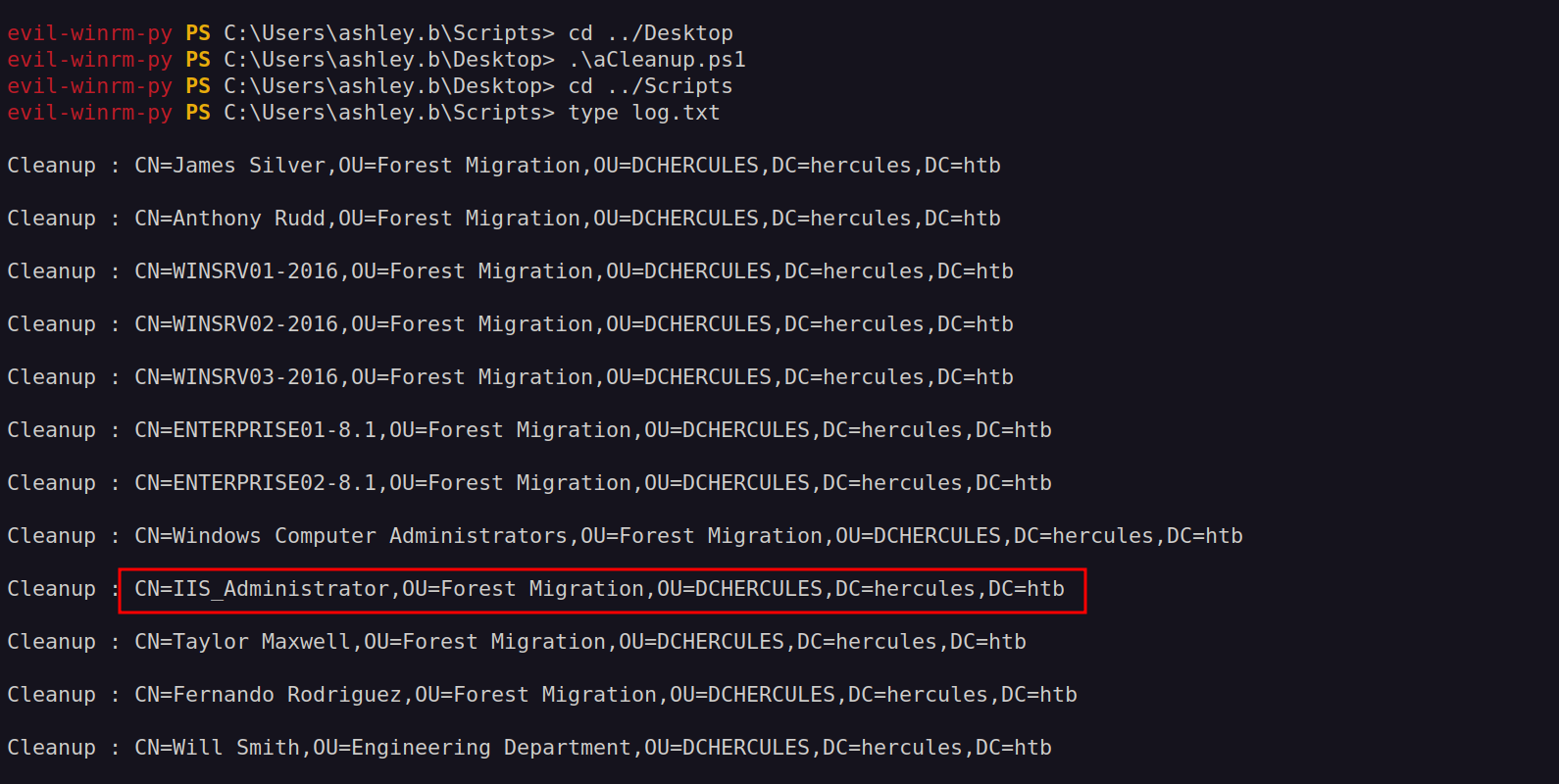 Cleanup Script Logs