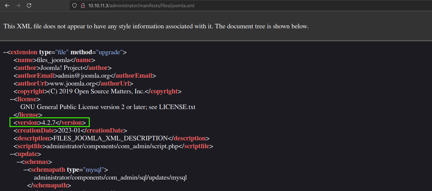 Joomla Version