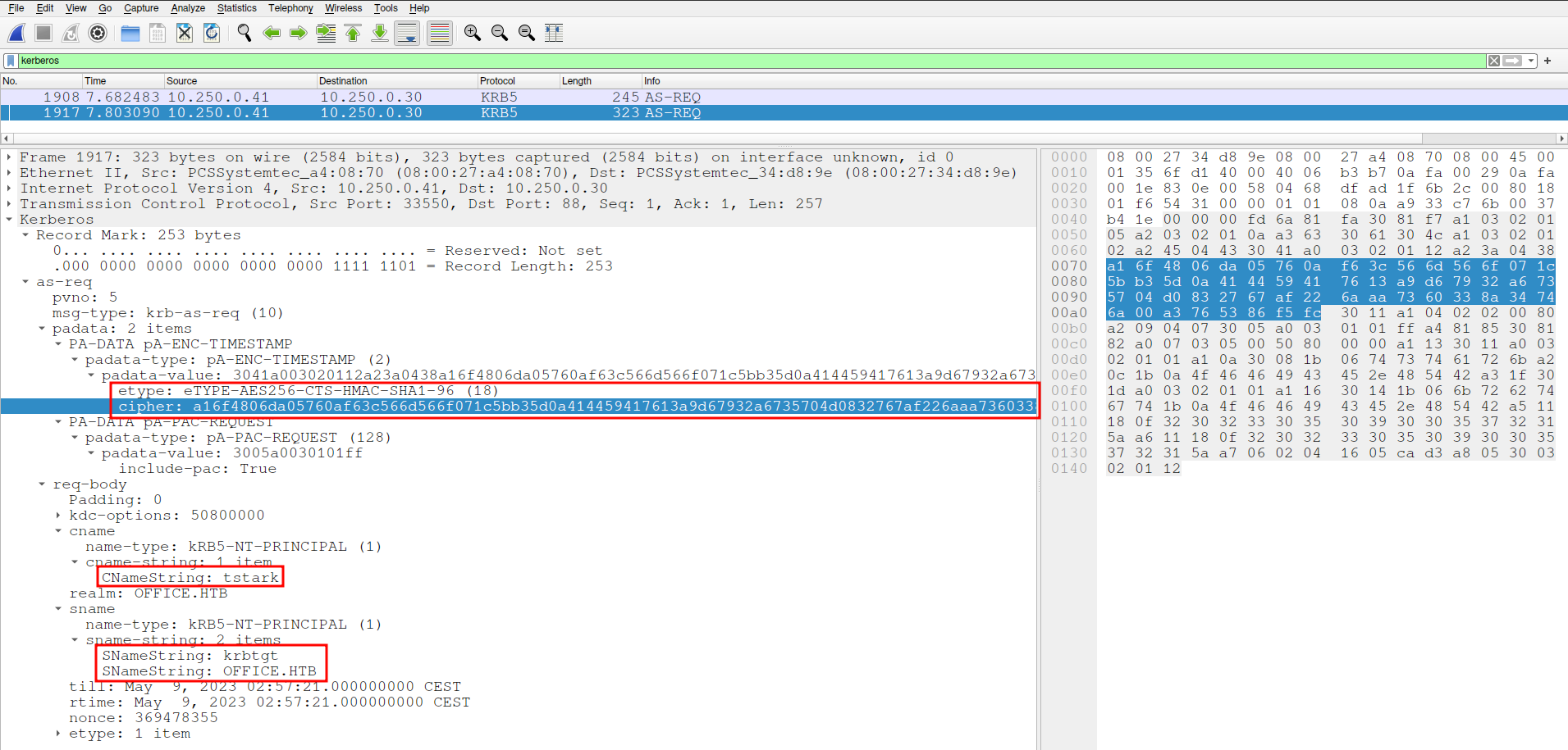 PCAP Kerberos As-Req