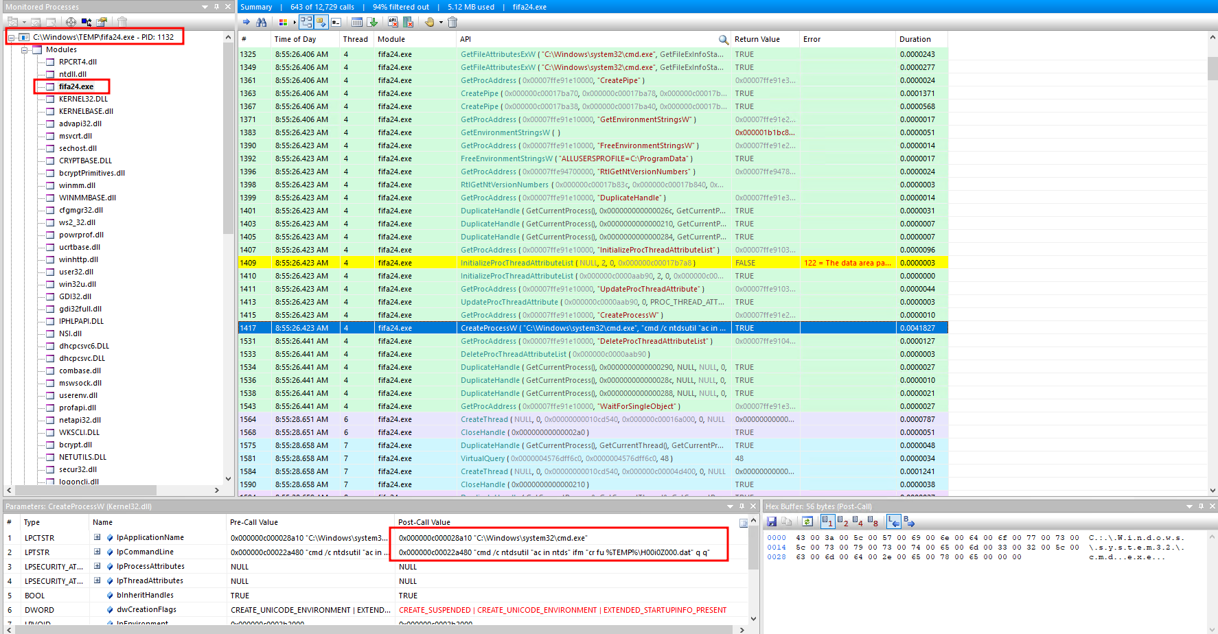 API Monitor NTDS Dump
