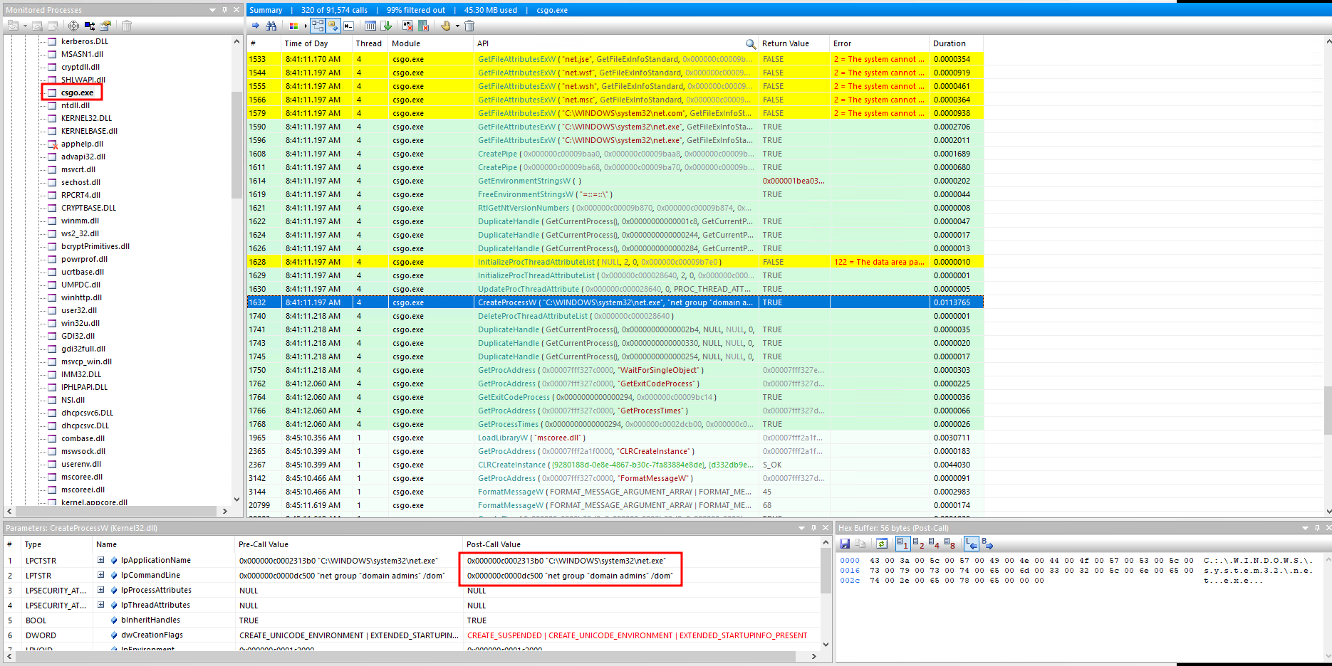 API Monitor Enumerating Domain Users